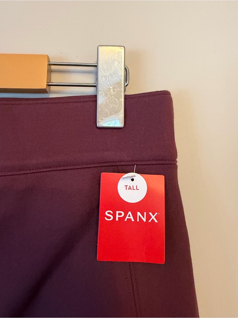 NWT Spanx Perfect Pant Kick Flare High Rise Chianti Large Tall - Picture 5 of 8
